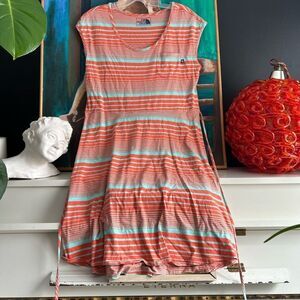 The North Face Orange and Teal Sleeveless Midi Sundress